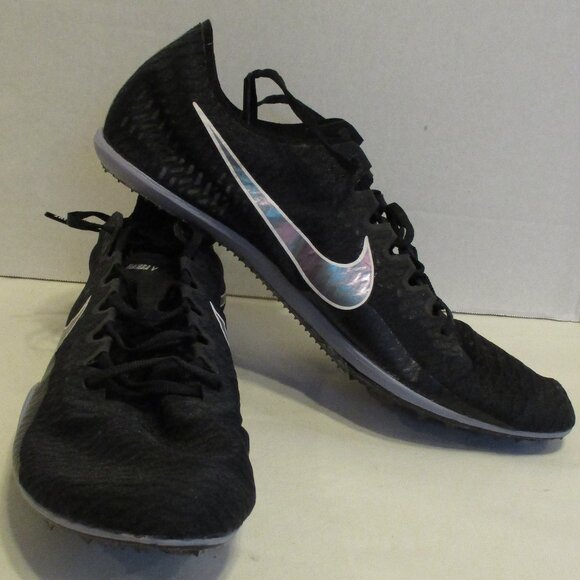 Nike Mamba V Shoes Men Size 10.5 Black White Track Field Lace Up Running Shoes